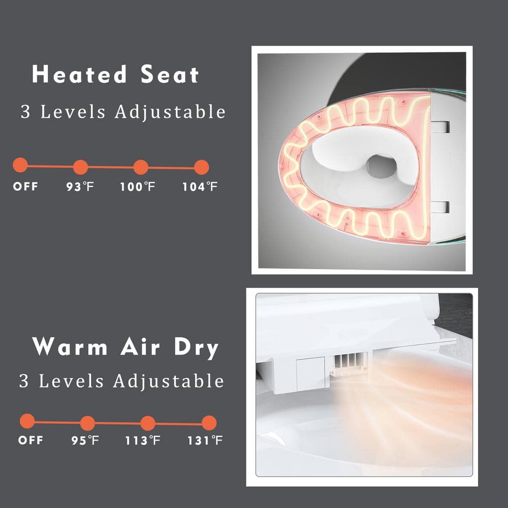 JimsMaison Elongated Bidet Toilet 1.28 GPF Pink with Automatic Features