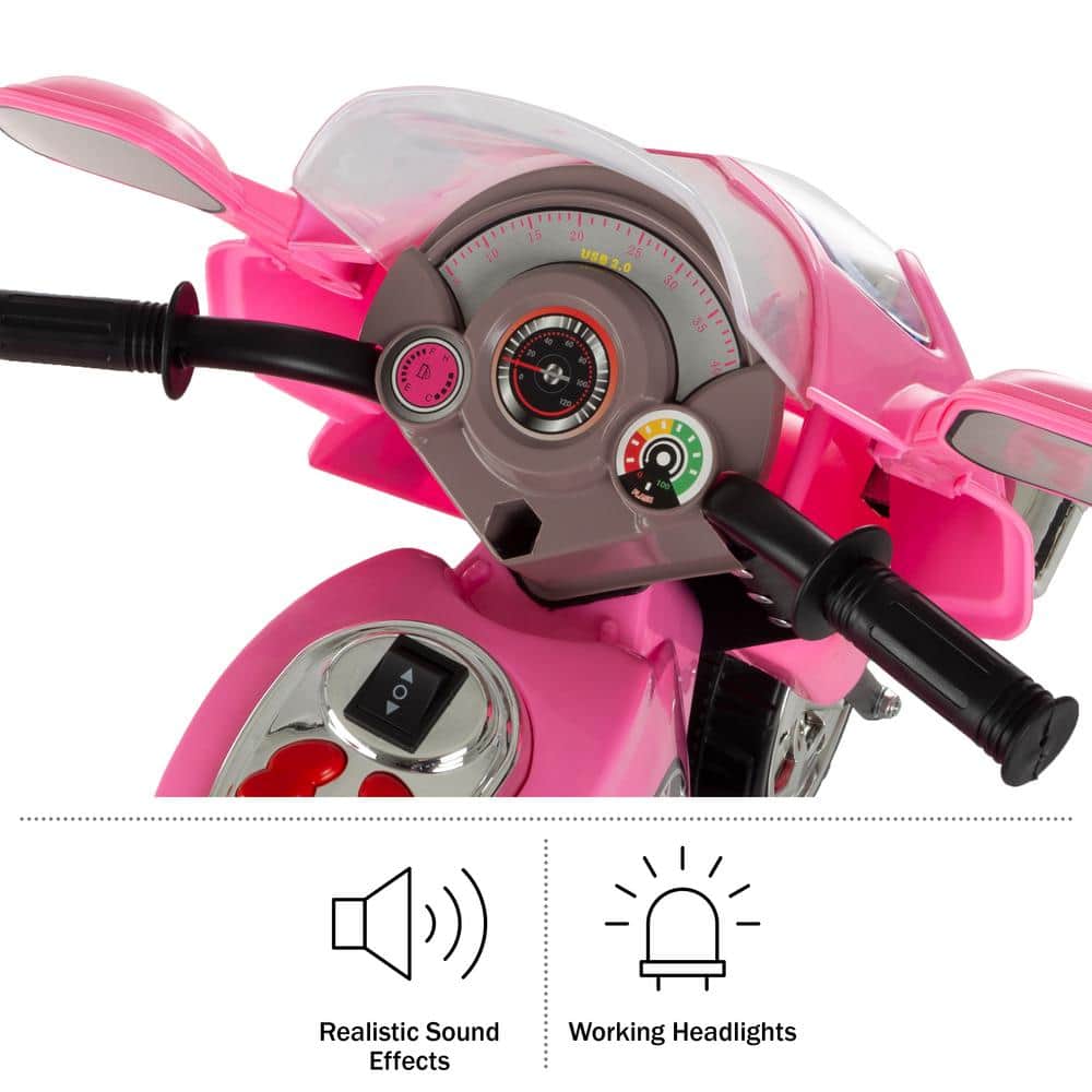 Lil Rider 3-Wheel Battery Powered Motorcycle Ride on Toy in Pink