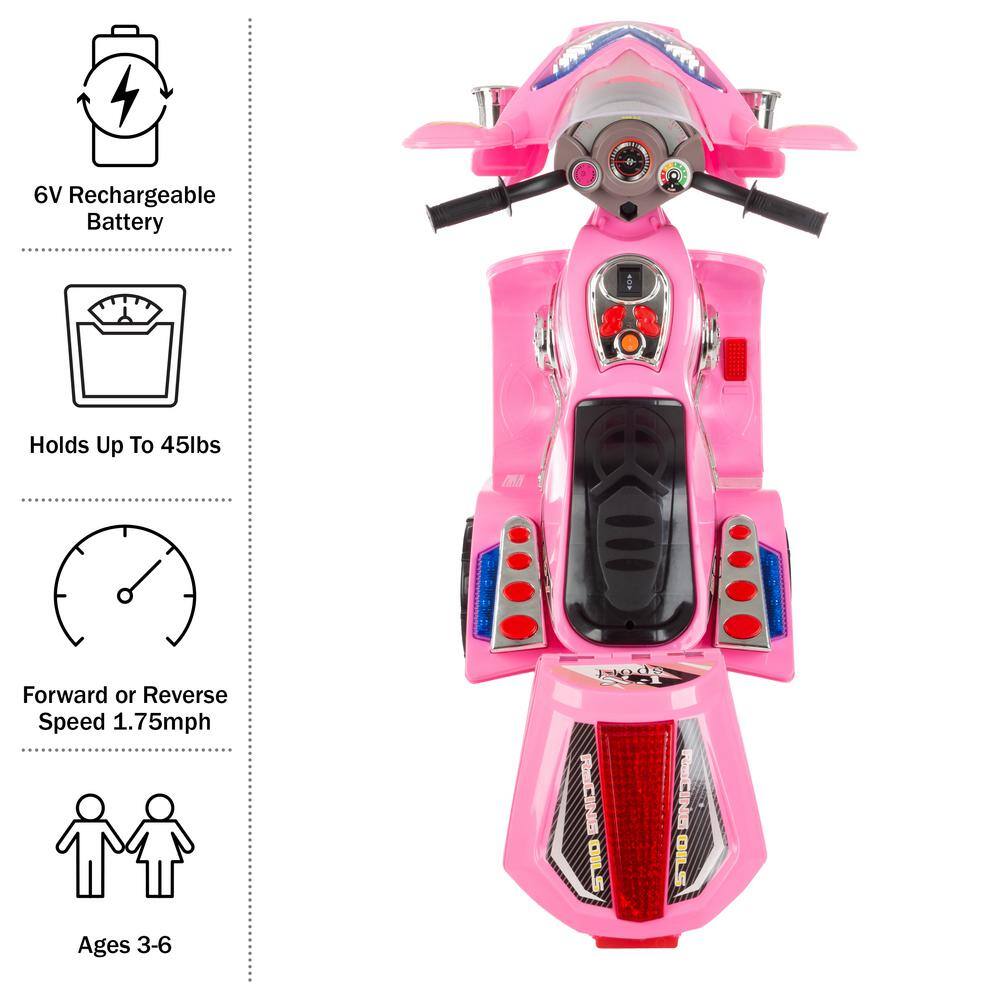 Lil Rider 3-Wheel Battery Powered Motorcycle Ride on Toy in Pink