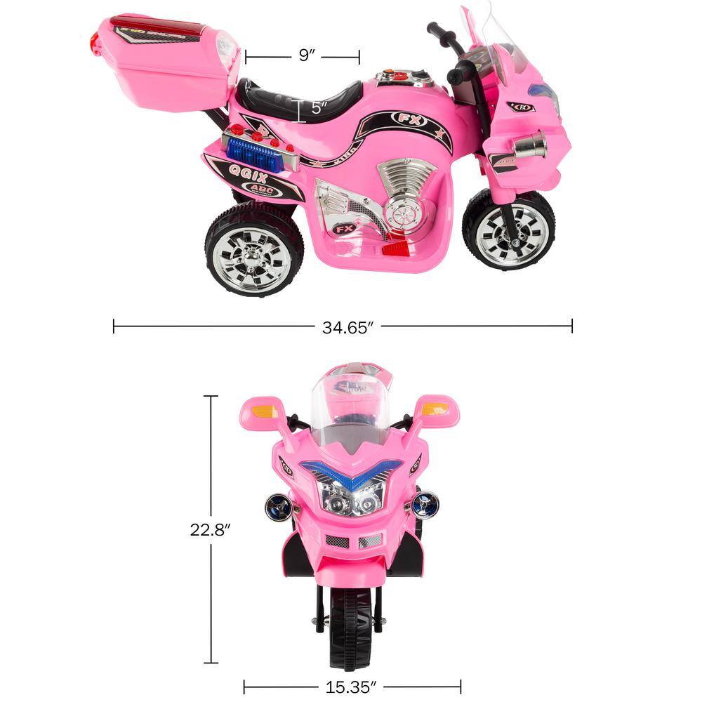 Lil Rider 3-Wheel Battery Powered Motorcycle Ride on Toy in Pink