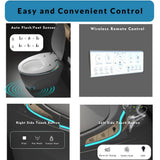 WELLFOR Pink LED Display Bidet Toilet with Auto Functions and Foot Sensor - 1.28 GPF