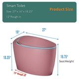 WELLFOR Pink LED Display Bidet Toilet with Auto Functions and Foot Sensor - 1.28 GPF
