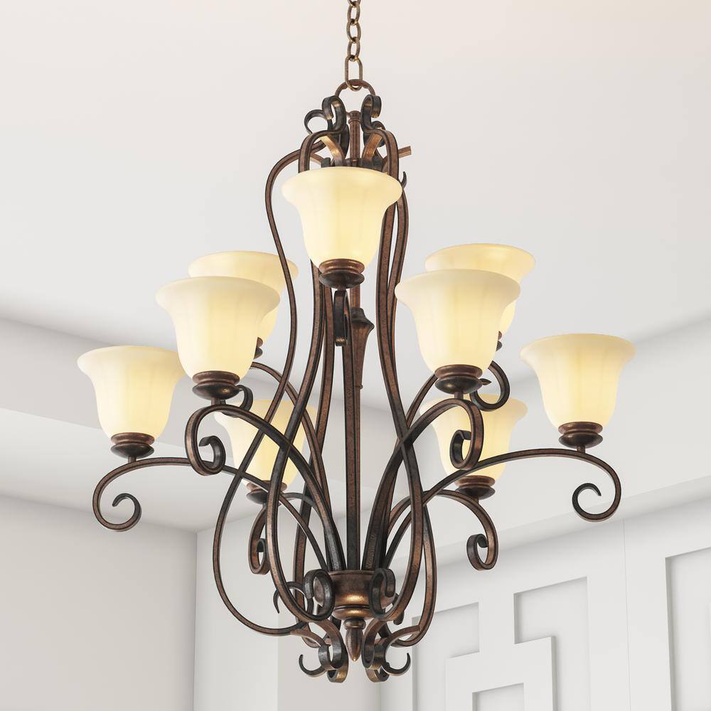 Maxim Lighting Fremont 9-Light Platinum Dusk Chandelier