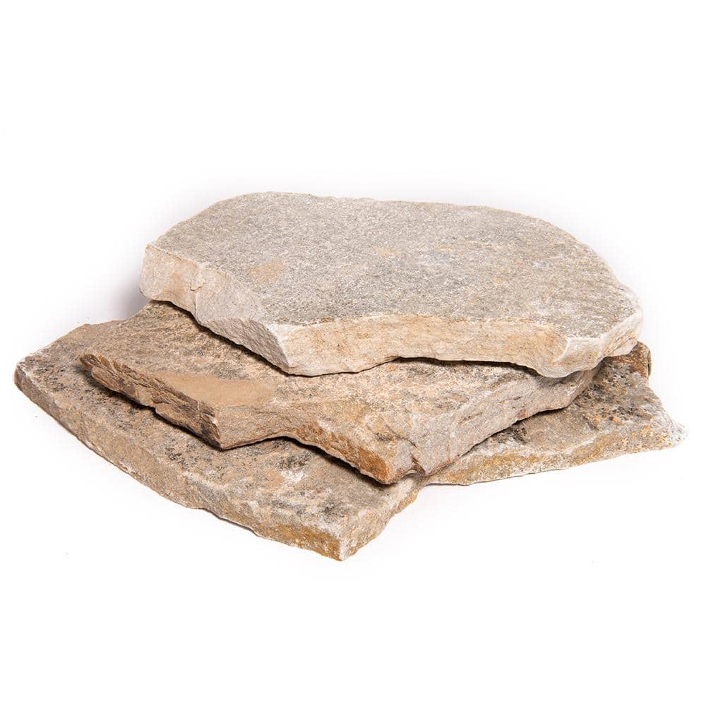 Southwest Boulder & Stone 14 in. x 12 in. x 2 in. 60 sq. ft. Platinum Gold Natural Flagstone for Landscape, Gardens and Pathways
