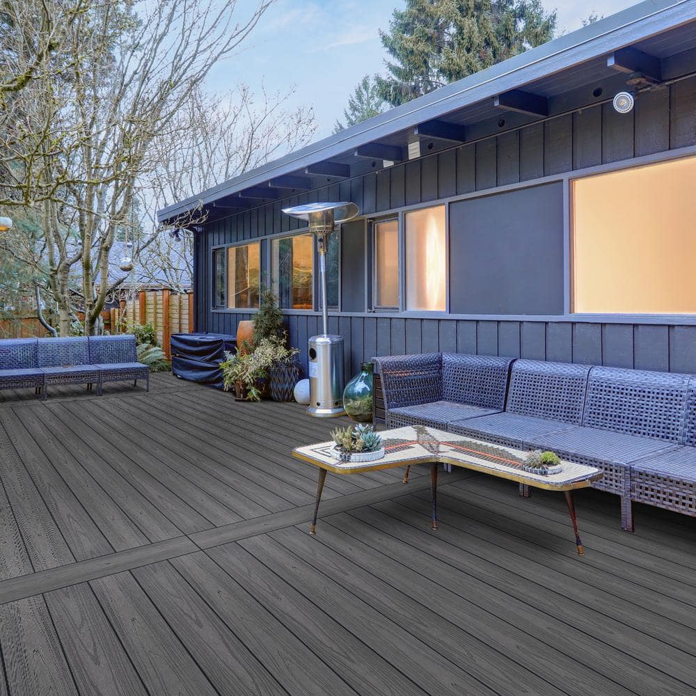 CREATIVE SURFACES 1 in. x 5.43 in. x 8 ft. Platinum Oak Composite Decking Boards (4-Pack)