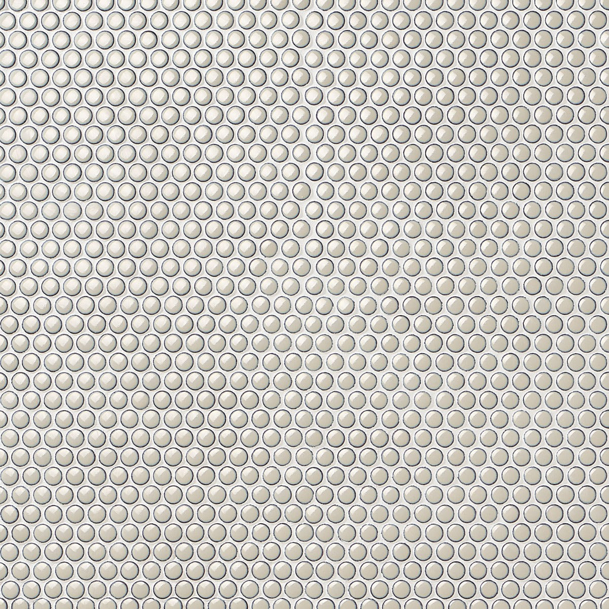 Eden Latte Beige Rimmed Penny Round Polished Porcelain Mosaic Tile