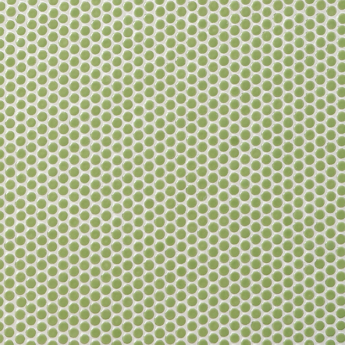Eden Electric Lime Green Penny Round Polished Porcelain Mosaic Tile