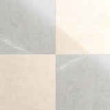 Fortunato Marfil Beige and Amani Gray 12x12 Polished Porcelain Checkerboard Tile