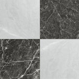 Fortunato Amani Gray and Nero Marquina Black 12x12 Matte Porcelain Checkerboard Tile