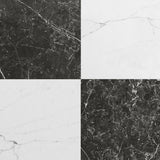 Fortunato Calacatta and Nero Marquina 12x12 Matte Porcelain Checkerboard Tile
