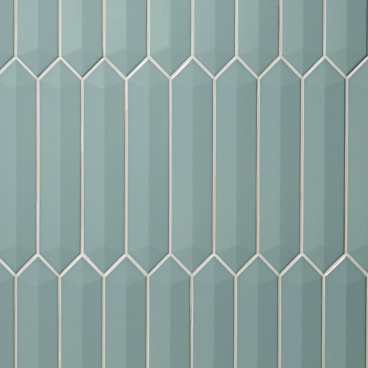 Kent Jade Green 3D Picket Polished Ceramic Wall Tile - Lux Tile