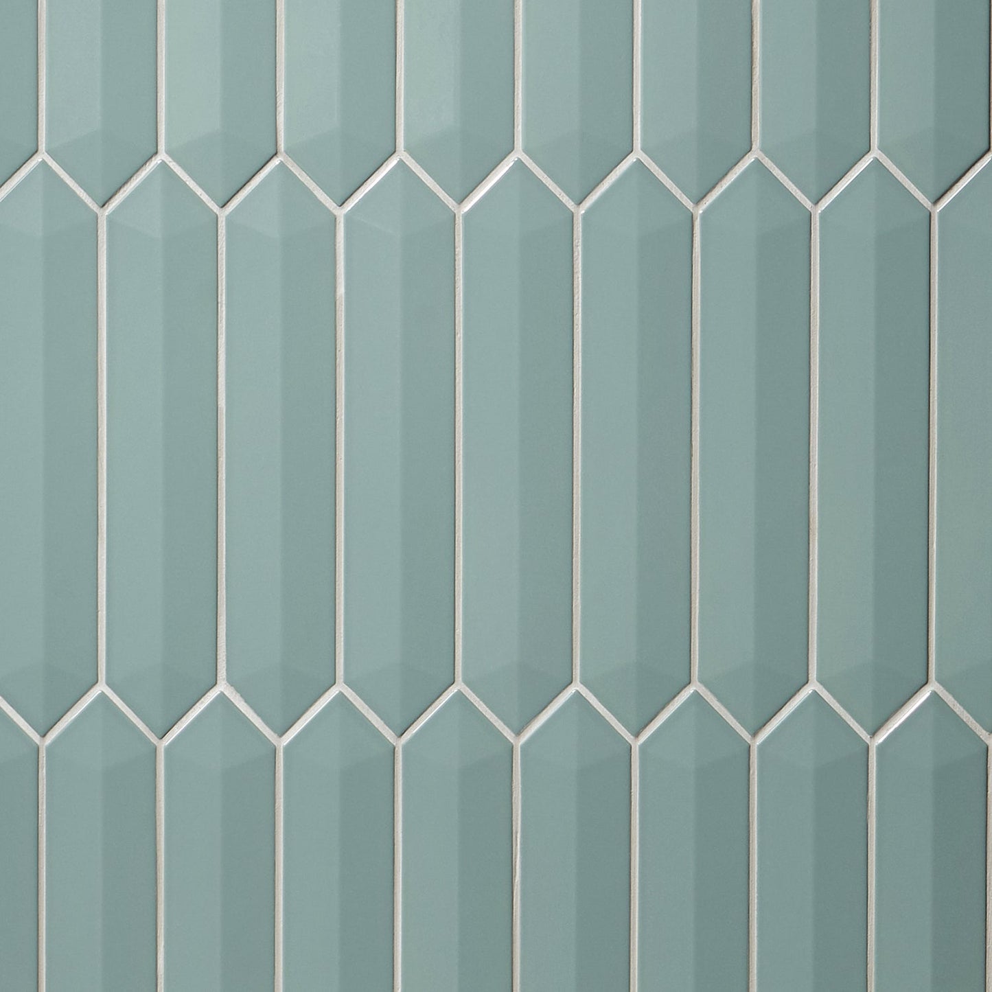 Kent Jade Green 3D Picket Polished Ceramic Wall Tile - Lux Tile