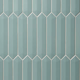 Kent Jade Green 3D Picket Polished Ceramic Wall Tile - Lux Tile