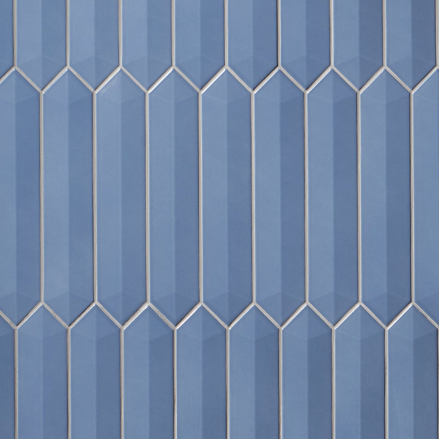 Kent Marine Blue 3D Picket Polished Ceramic Wall Tile - Lux Tile
