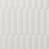 Kent White 3D Picket Polished Ceramic Wall Tile - 2x13