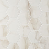 Amalfi Calacatta 6" Hexagon Polished Porcelain Tile - Lux Tile
