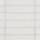 ArtBlock Bianco White 4x16 Glossy Porcelain Tile by Stacy Garcia