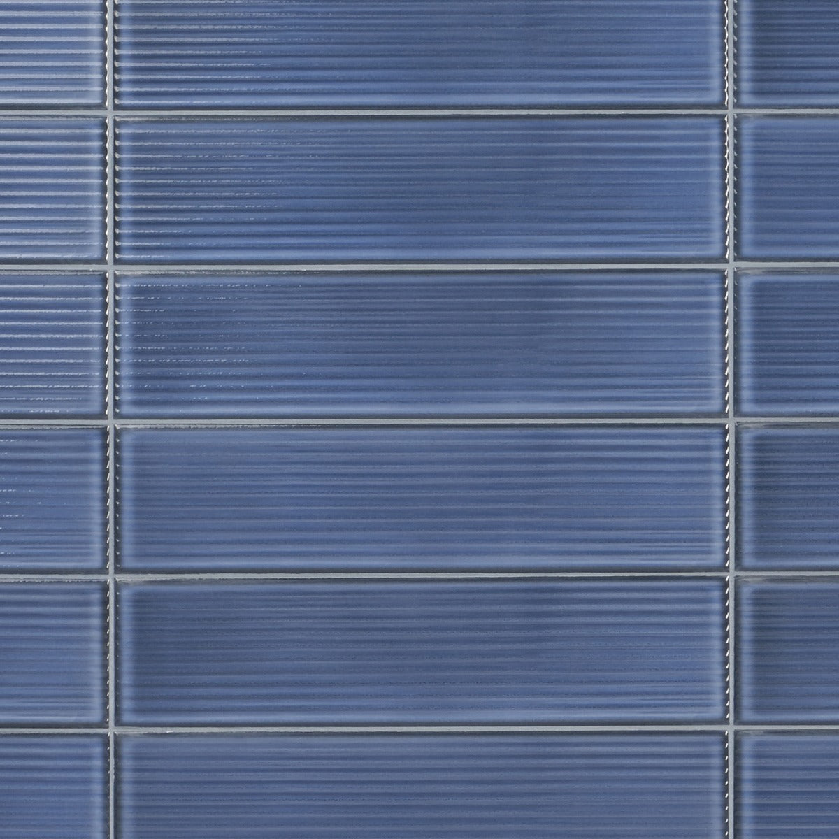 Stacy Garcia ArtBlock Fluted Denim Blue 4x16 Glossy Porcelain Tile
