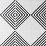 Lux Tile B2W Stripe Positive 8x8 Matte Porcelain Tile