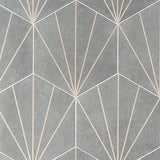 Lux Tile Pergola Beams Graphite Gray 12.5" Hexagon Matte Porcelain Tile