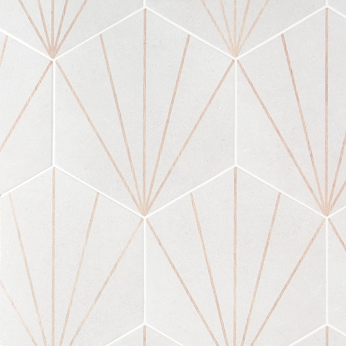 Lux Tile Pergola Beams White 12.5" Hexagon Matte Porcelain Tile