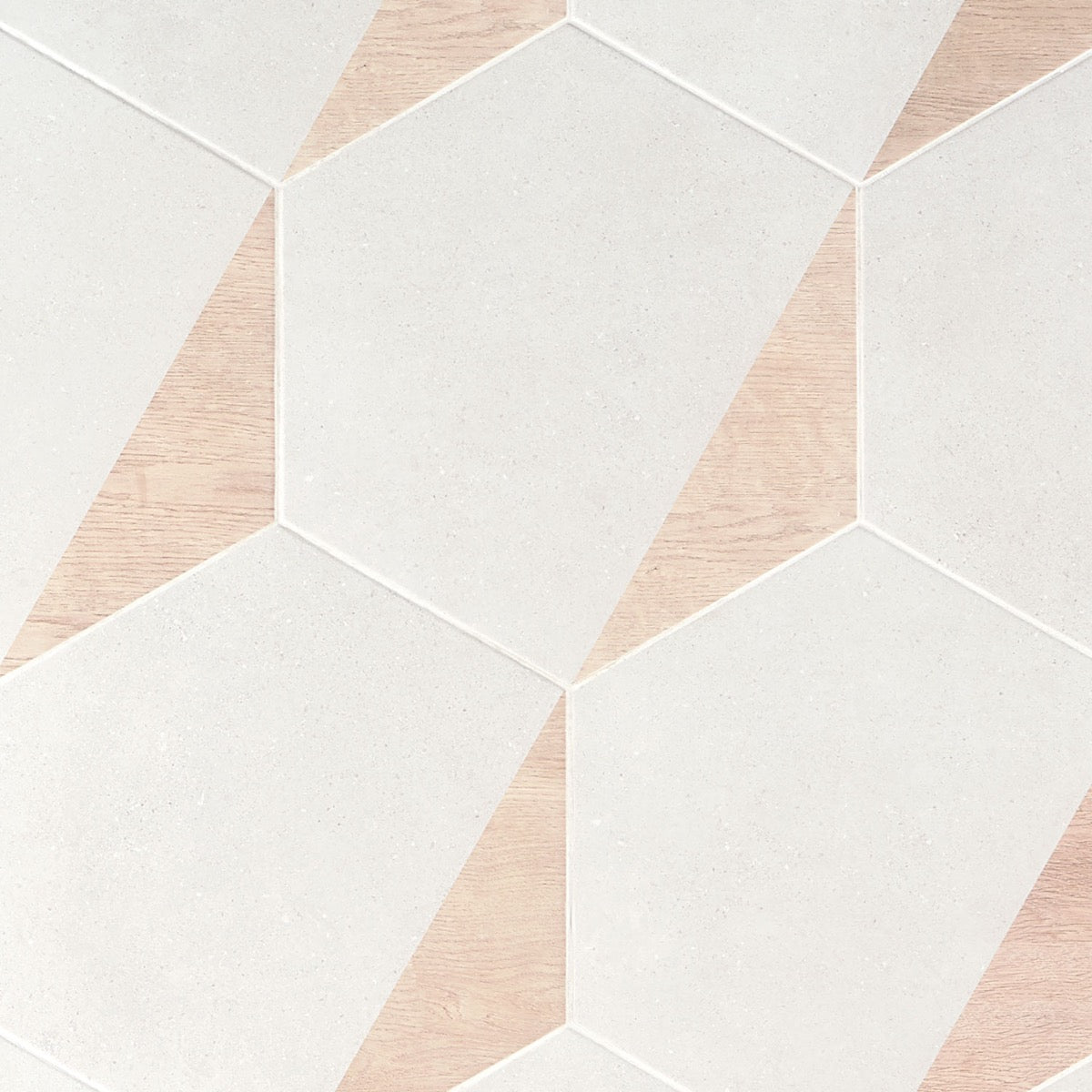 Lux Tile Pergola Wood White 12.5" Hexagon Matte Porcelain Tile