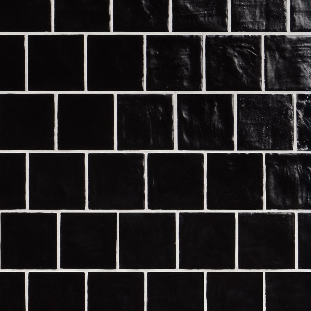 Montauk Jet Black 4x4 Mixed Finish Ceramic Wall Tile - Lux Tile