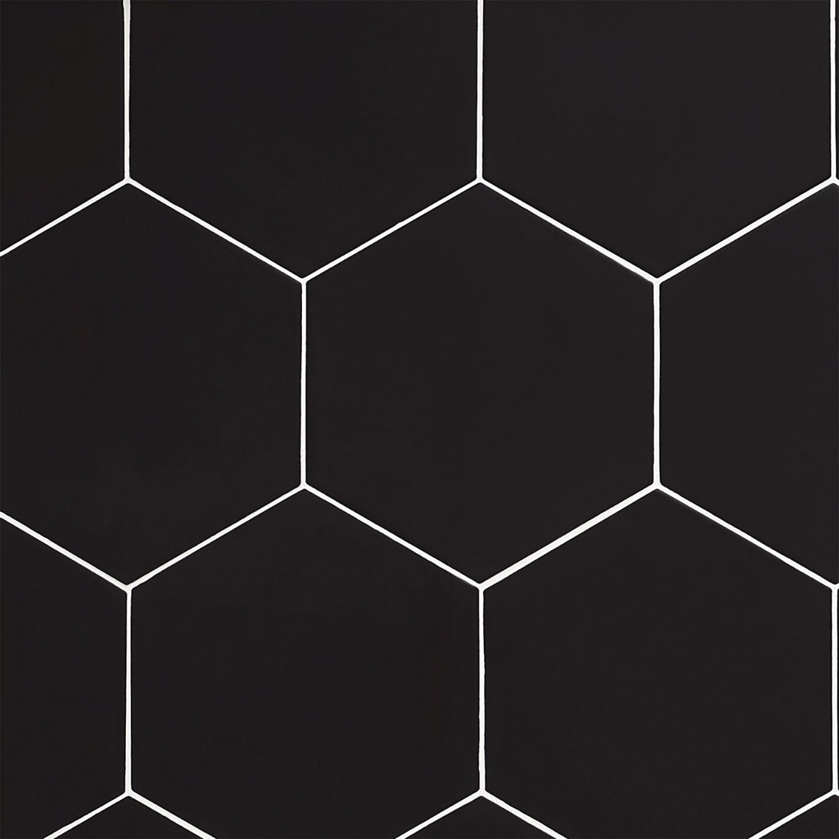 SymetroHex Black Matte Porcelain Tile - 10" Hexagon