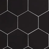 SymetroHex Black Matte Porcelain Tile - 10" Hexagon