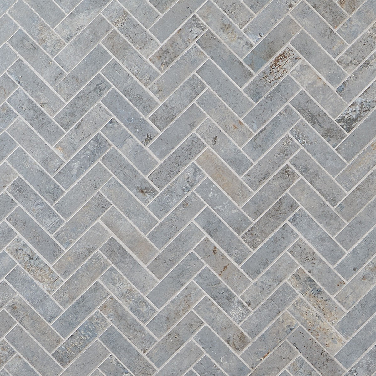 Portrait Ocean Blue 1x4 Herringbone Matte Porcelain Mosaic Tile by Lux Tile