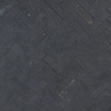Lux Tile Portrait Black Herringbone Matte Porcelain Mosaic Tile
