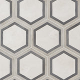 Ava Deco Sabbia Charcoal Gray 8" Hexagon Matte Porcelain Tile