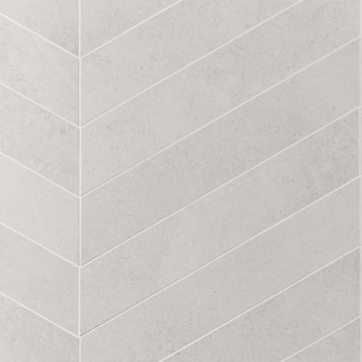 Lux Tile New Rock Perla White 4x21 Chevron Matte Porcelain Tile