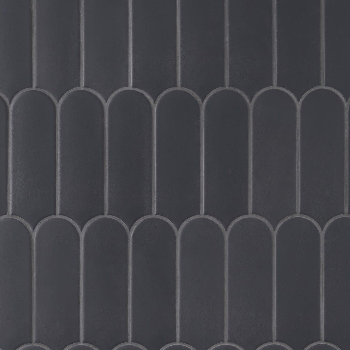 Parry Charcoal Matte Fishscale Ceramic Wall Tile 3x8