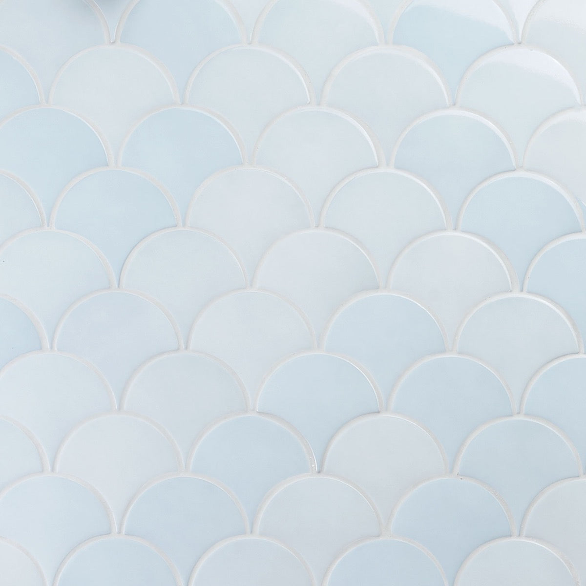 Highwater Maya Blue Fish Scale Polished Ceramic Wall Tile - 5"