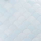 Highwater Maya Blue Fish Scale Polished Ceramic Wall Tile - 5"