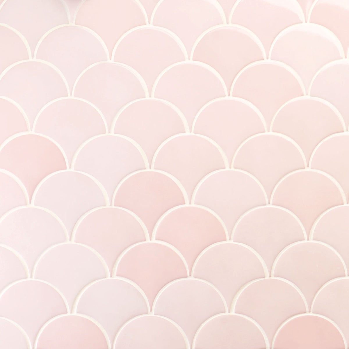 Highwater Rose Pink 5" Fish Scale Polished Ceramic Wall Tile