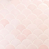 Highwater Rose Pink 5" Fish Scale Polished Ceramic Wall Tile