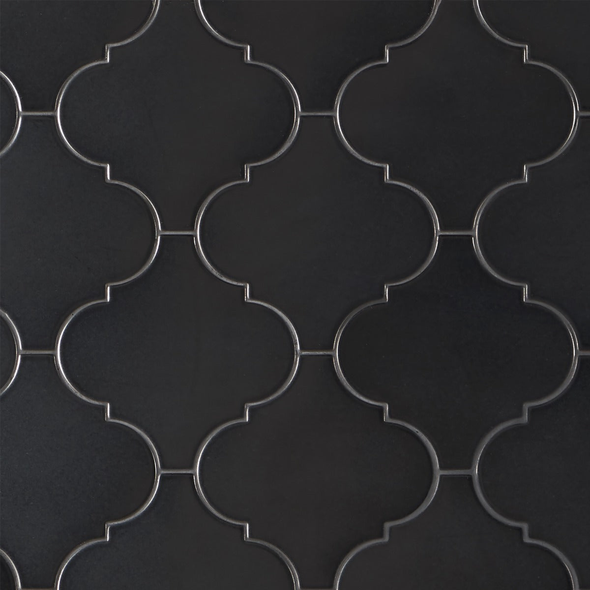Zeal Gunmetal Gray Arabesque Polished Porcelain Tile - Lux Tile