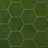 Cavallo Monaco Green 7" Hexagon Glossy Porcelain Tile - Lux Tile