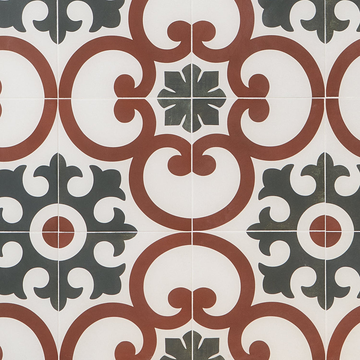 Lapaz Dahlia Red 9x9 Matte Porcelain Tile - Mediterranean Design