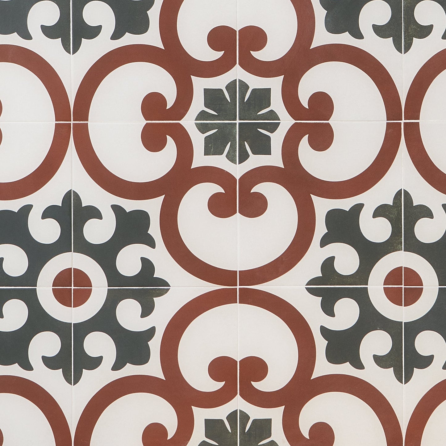 Lapaz Dahlia Red 9x9 Matte Porcelain Tile - Mediterranean Design