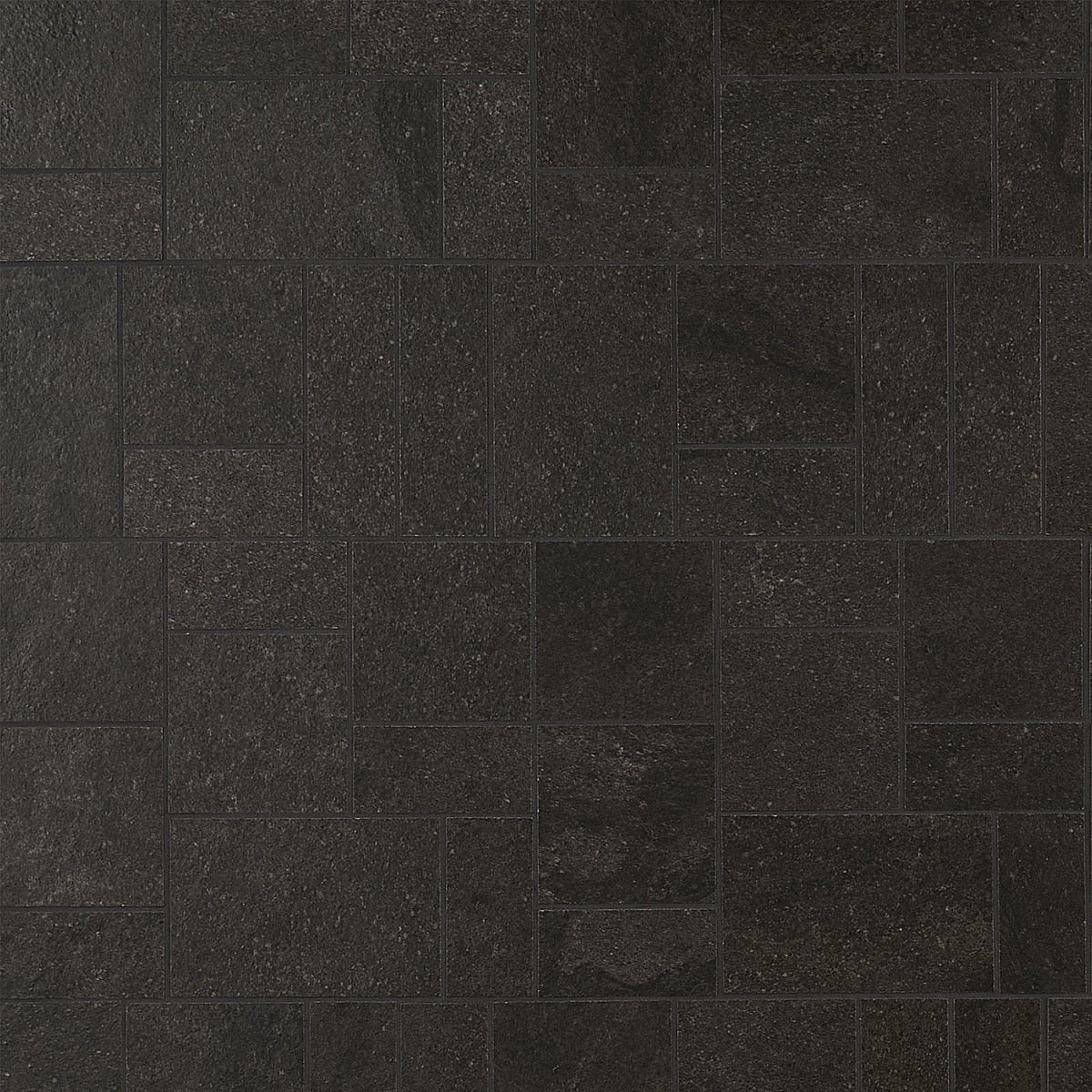 Acadia French Pattern Charcoal Black Matte Porcelain Mosaic Tile - Lux Tile
