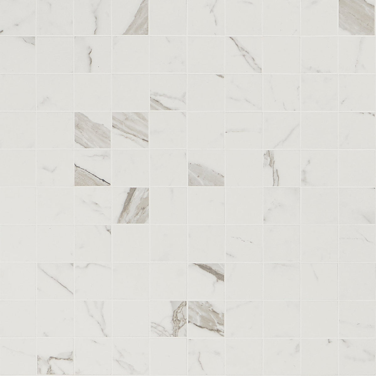 Versilia Statuario Matte Porcelain Mosaic Tile - 2x2