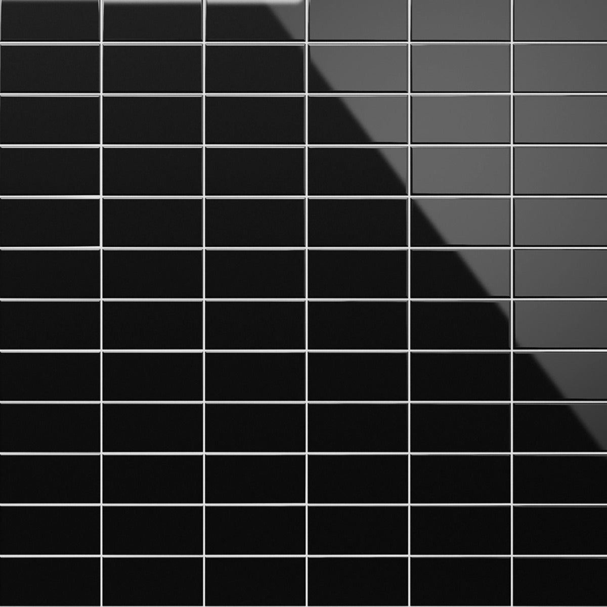 Park Hill Black 3x6 Polished Porcelain Subway Tile - Tilebar