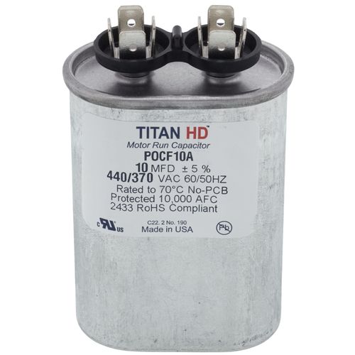 Titan HD POCF10A capacitor - front view (Product Type: Capacitor; Voltage: 440/370V)