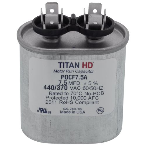 Titan HD POCF7.5A capacitor - front view (Product Type: Capacitor; Voltage: 440/370V)