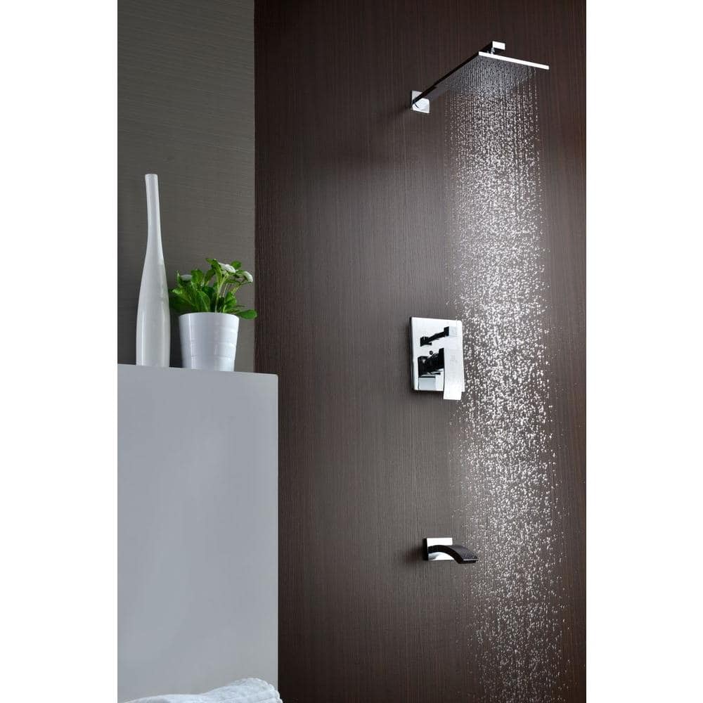 ANZZI Spirito Series 1-Handle 1-Spray Tub and Shower Faucet in Polished Chrome (Valve Included)