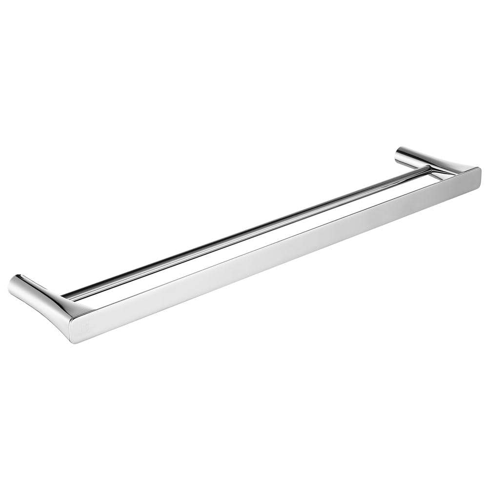 ANZZI Caster 3 Series Double Towel Bar, Polished Chrome, 25.13 in Length