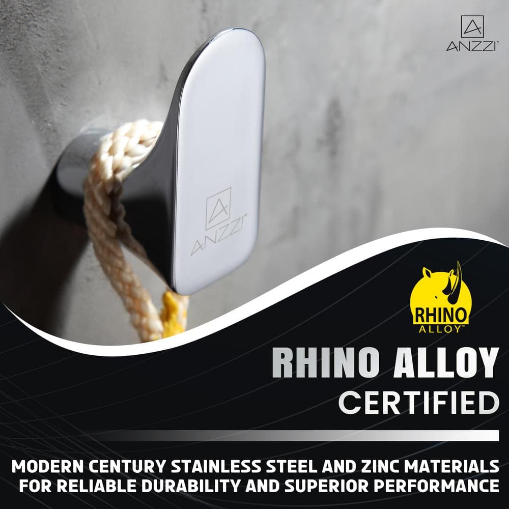 ANZZI Essence Series Stainless Steel Robe Hook in Polished Chrome
